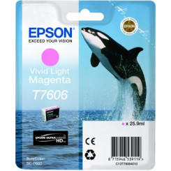 Epson T7606 Original Vivid Light Magenta Ink Cartridge C13T76064010 (25.9 ML.) - for SC-P600 